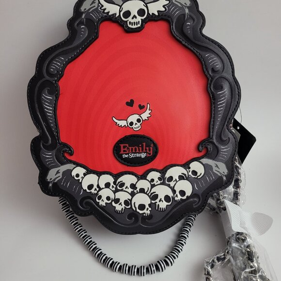 Hot Topic Emily the Strange Cameo Crossbody Black Cat Bag Gothic - Picture 4 of 10